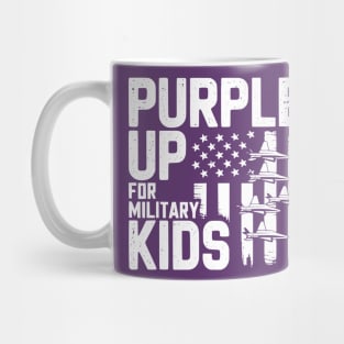 Purple Up For Military Kids Support Military Child Month Patriotic Flag Mug